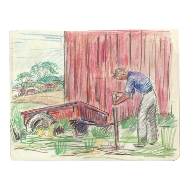 19940s Grace Spongberg Farm Scene For Sale