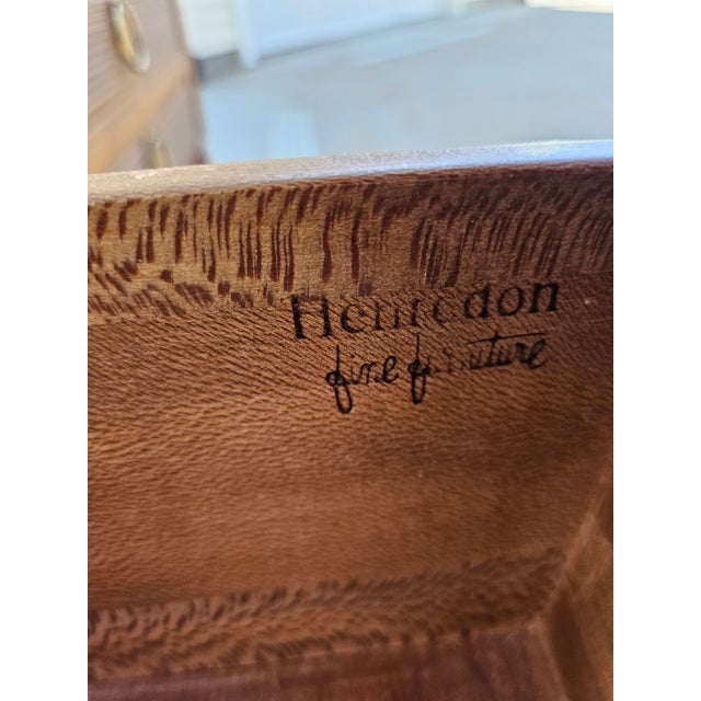 Henredon Walnut Square Side Tables Banded Tops For Sale - Image 13 of 13