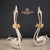Modern New Pair of Mikimoto Silver-Plated Swans with Gold Bows - Wedding Place Cards For Sale - Image 3 of 4