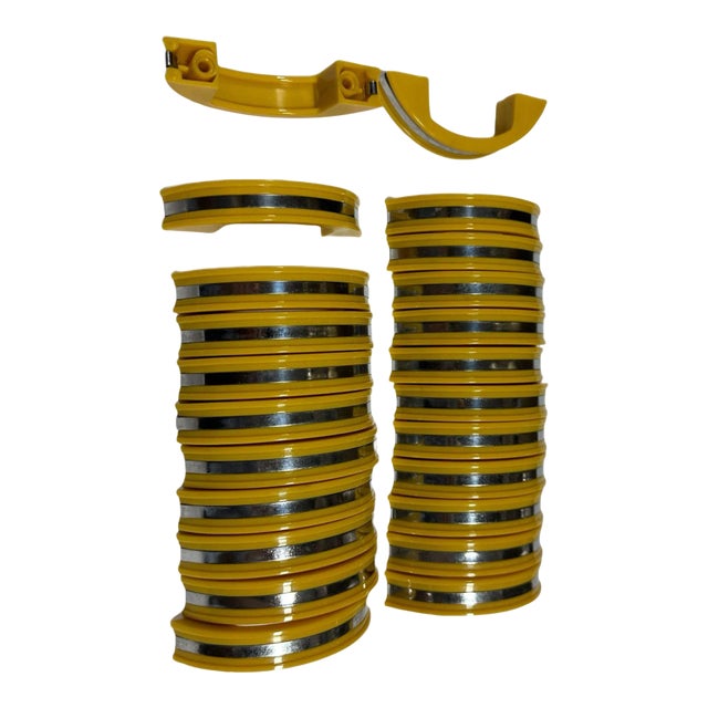 Yellow Phonic Resin Drawer/Door Pull With Aluminum Accent, Set of 23 For Sale