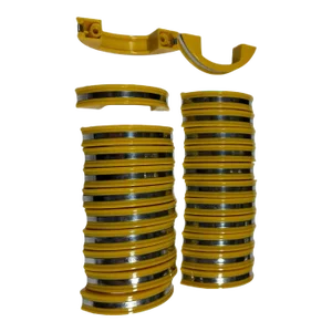 Yellow Phonic Resin Drawer/Door Pull With Aluminum Accent, Set of 23