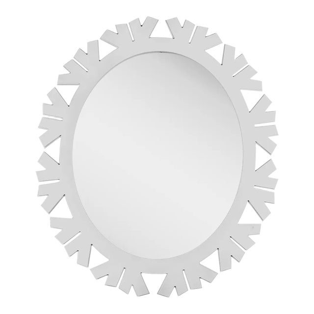 Fleur Home Audubon Bamboo Sticks Oval Mirror in Graytint, 22x27 For Sale