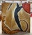 A wonderful mid century screen depicting a Tiger and a Warrior after a famous art deco work by Major Felton. This hand...