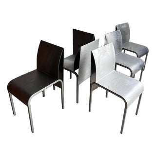 Belgian Postmodernist Chairs in Aluminium, 1980s, Set of 6 For Sale
