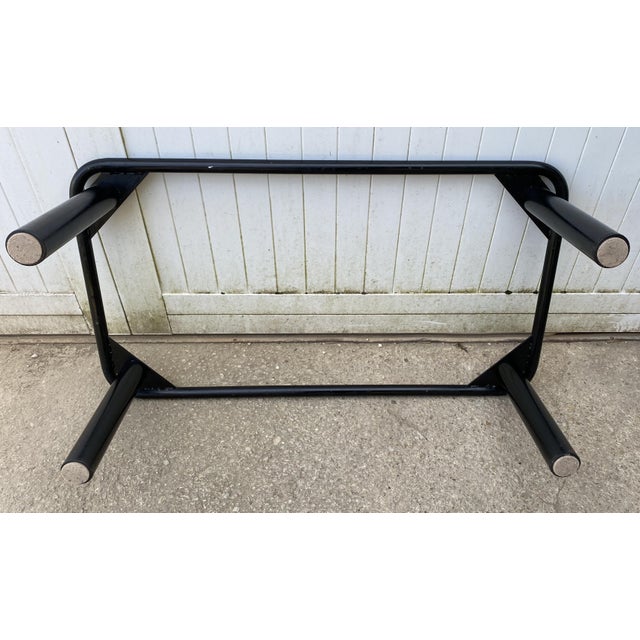 Vintage Black Tubular Coffee Table with Smoked Glass Top by Yves Boutboul, 1980 For Sale - Image 6 of 18