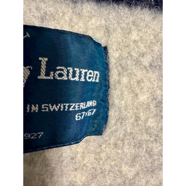 Late 20th Century Ralph Lauren Polo Equestrian Motif Wool Blanket – Navy & Cream For Sale - Image 5 of 9