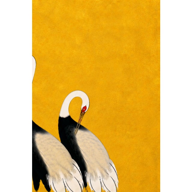 Golden Crane Portrait, Japanese Crane Wall Art, 32" X 48" For Sale - Image 4 of 11