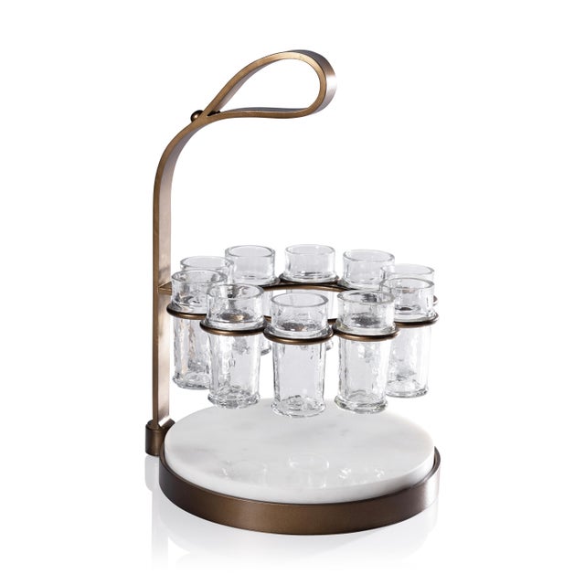 The Tequilero 10-Piece Tequila Shot Set is the perfect blend of style and functionality. Featuring a durable iron frame...