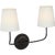 Visual Comfort Thomas O'Brien for Visual Comfort Signature Vendome 16" Cordless Double Sconce in Bronze with Linen Shades For Sale - Image 4 of 10