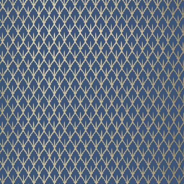 Schumacher X Martyn Lawrence Bullard Mughal Leaf Wallpaper in Imperial For Sale