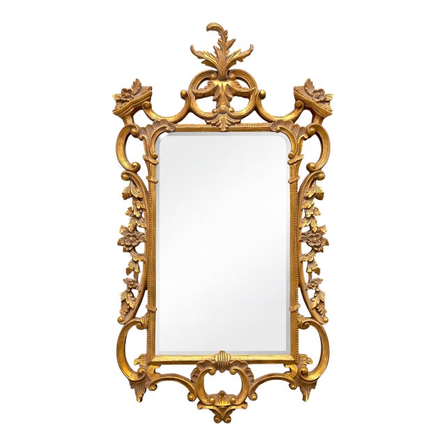 20th-C. Italian Chinese Chippendale Style Giltwood Mirror for Chelsea House For Sale
