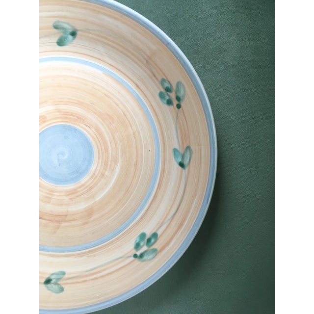 Vintage Caleca Peach Floral Italian Ceramic Serving Platter For Sale - Image 4 of 13