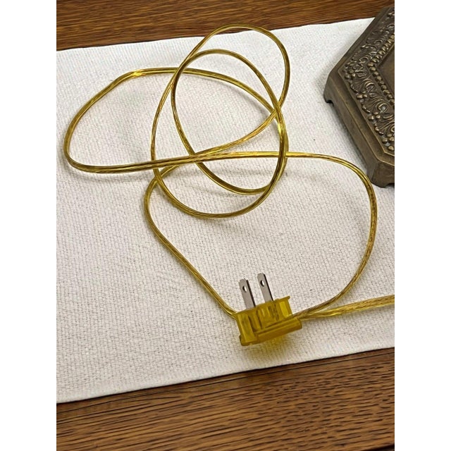 Antique French Neoclassical Tall Columnar Gilt Iron Two Light Table Lamp For Sale - Image 17 of 17