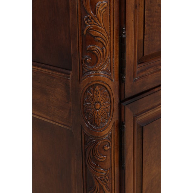 Henredon Walnut Louis XV Armoire Wardrobe For Sale - Image 16 of 18