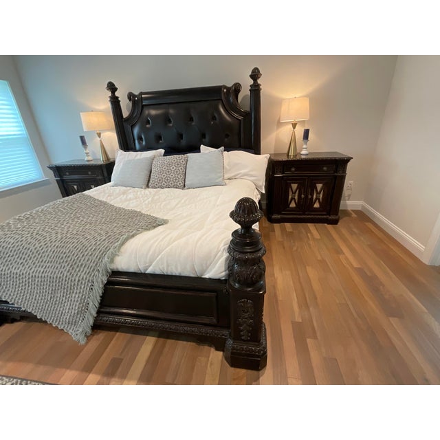 Grand Philippe Langdon Versailles California King bedroom ensemble, featuring the dramatic Versailles bed accompanied by a...