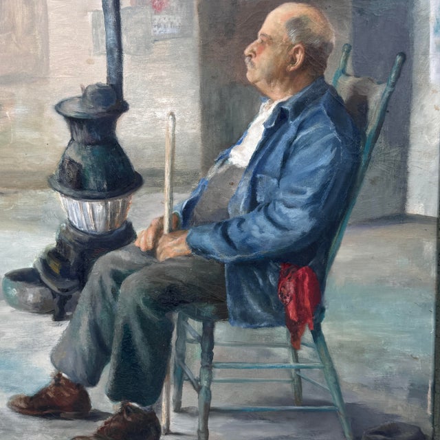 Original Signed Oil Portrait of Old John Francis by Grace B. Etheredge For Sale - Image 4 of 12
