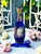 1960s Czech Bohemian Cobalt Gilt Enameled Decanter & Cordials Set For Sale - Image 6 of 10