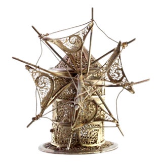 Silver Filigree Mill with Reliefs and Applications For Sale