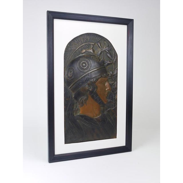 Vienna Secession Art Nouveau Spartans Relief Panels attributed to Georg Klimt, 1900, Set of 2 For Sale - Image 3 of 18
