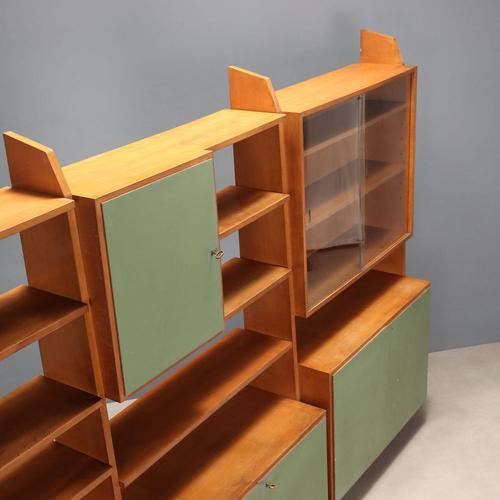 Vintage Bookcase in Lacquered Wood and Glass, 1960s For Sale - Image 12 of 14