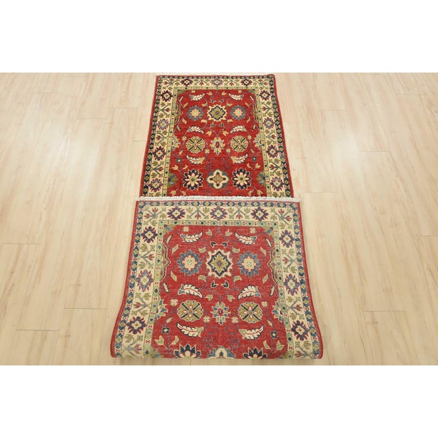 Kazak Runner 2’8” X 8’3” Red Wool Traditional Hand-Knotted Oriental Rug For Sale - Image 10 of 12