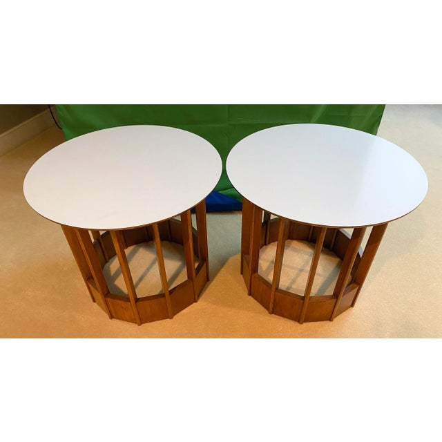 Hickory Furniture 1950s Hickory Mahogany and Micarta Side Tables - a Pair For Sale - Image 4 of 5