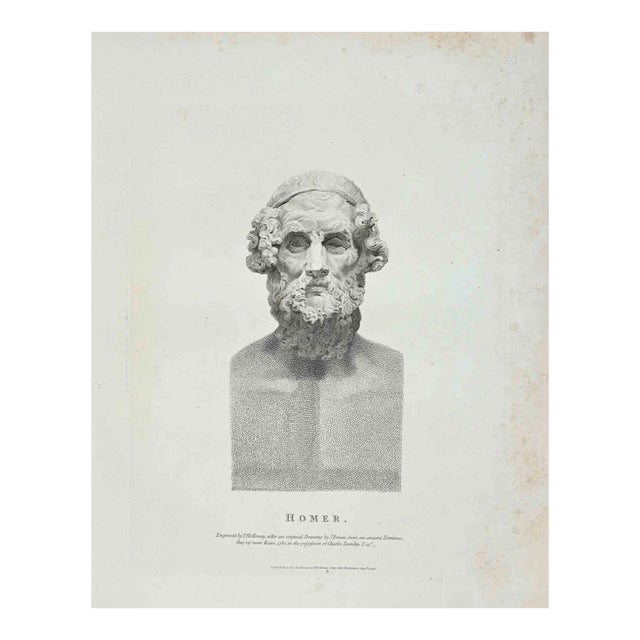 Thomas Holloway, Portrait of Homer, Etching, 1810 For Sale