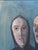 Mid-Century Modern Swedish "Whispers" Vintage Figurative Portrait Mixed Media Painting, Framed For Sale - Image 11 of 13
