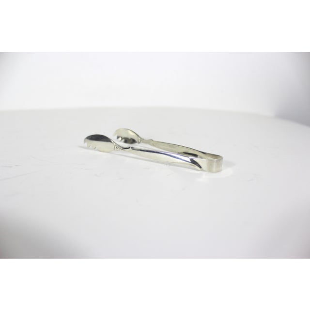 English 1956 Vintage Silver Sugar or Ice Tongs With Lobster Claw Tips Bar Cart Styling Rogers Flair For Sale - Image 3 of 12