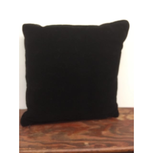 Velvet and Wool Embroidered Pillow For Sale - Image 4 of 5