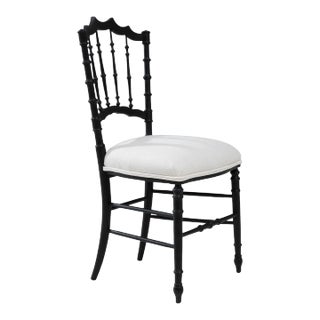 20th Century French Wooden Chair With Upholstered Seat For Sale