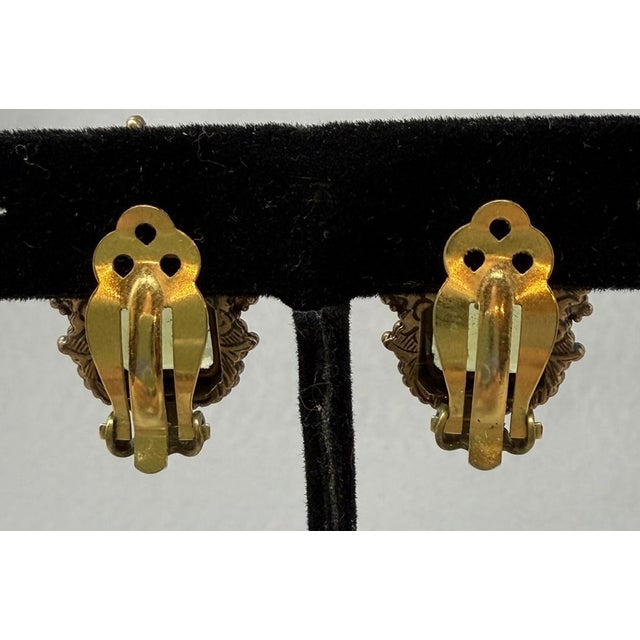1990s Stephen Dweck Bronze Earrings With Shell and Quartz, Pair For Sale - Image 4 of 5