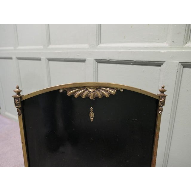 Stylish Art Deco Style Brass and Black Fire Screen This Is a Charming Screen, 1930 For Sale - Image 6 of 7