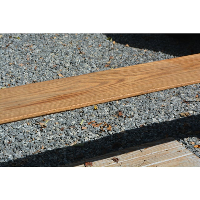 Wood Handcrafted 96" Long Wooden Backless Bench Seat W/ Log Style Legs For Sale - Image 7 of 15