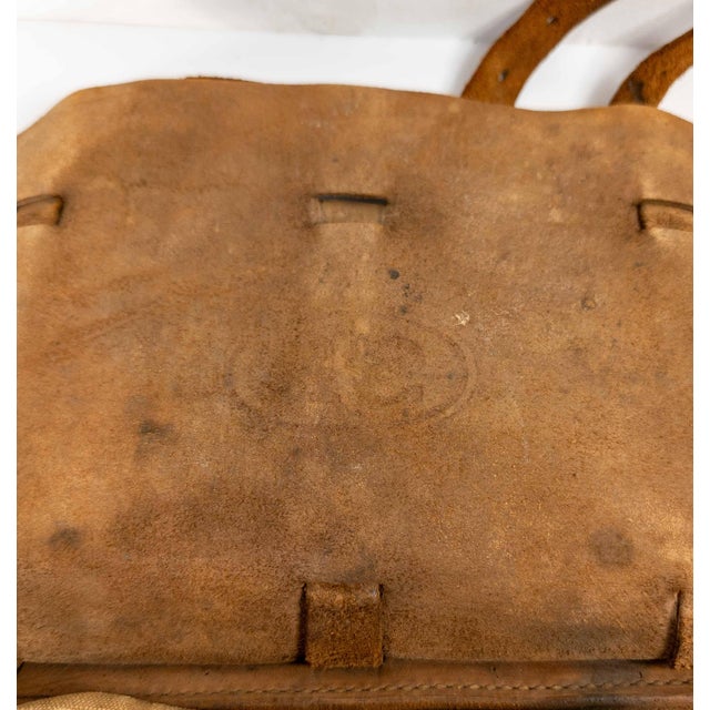 Early 20th Century Us Army Distressed Leather Messenger Bag For Sale - Image 12 of 12