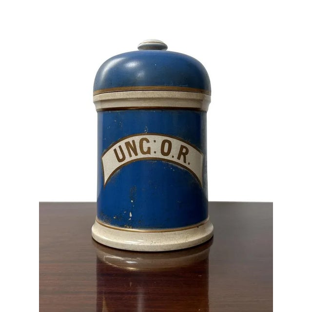 Vintage Victorian Hand Painted Apothecary Jar For Sale - Image 4 of 4