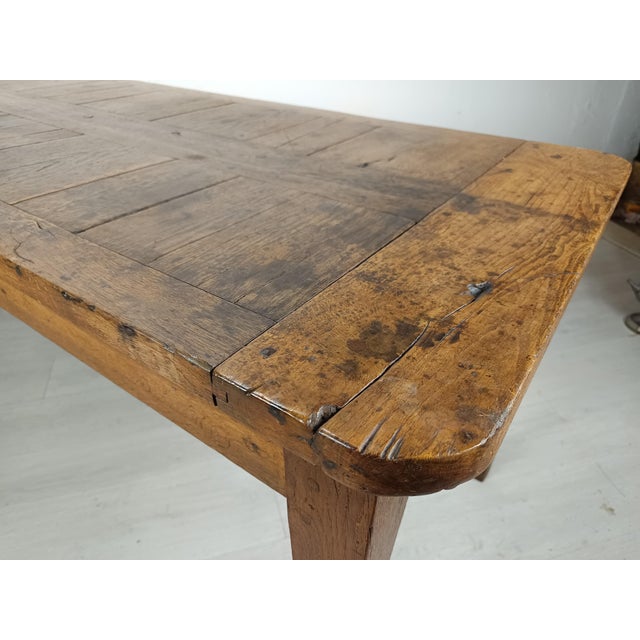 Rustic Oak Farm Table, 1890s For Sale - Image 13 of 18