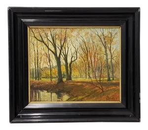 Late 19th Century Lumious Forest Landscape Oil Painting by Savry, Henri (Hendrik Martinus)