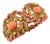 Vintage Coral Glass and Yellow Rhinestone Clamper Cuff, 1940 For Sale
