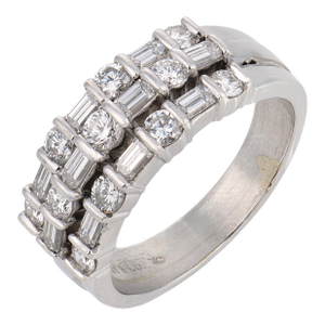 Mid 20th Century Tiffany & Co. 1.60 Carat Diamond Platinum Band Ring, Size 6
