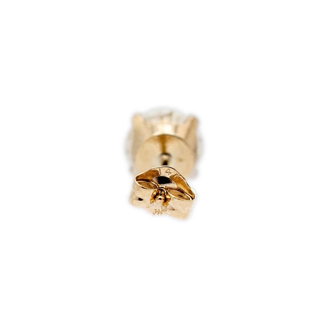 Ladies 14K Yellow Gold 1.80CT Diamond Push Back Stud Earrings For Sale In Houston - Image 6 of 8