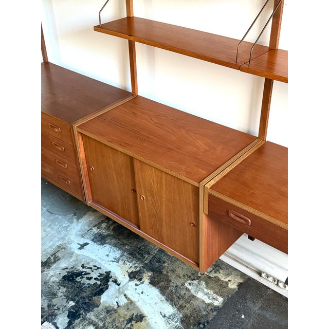 Wall Unit in Teak by Preben Sørensen for PS System, 1960s For Sale - Image 8 of 9