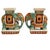 Pair of ceramic glazed elephant pedestals or bookends. Chinoiserie-inspired and rich in detail, they are finished in a...