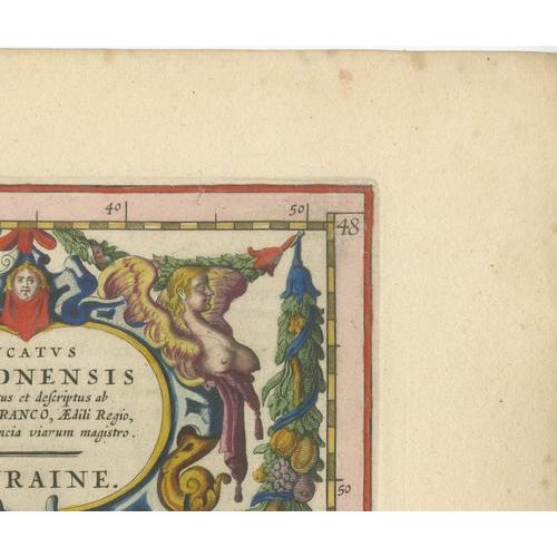 Copper Antique Blaeu Map of Touraine, Tours and the Loire Valley, 1642 For Sale - Image 8 of 12