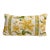 Custom Yellow & Green Botanical Floral Stripe Lumbar Pillow For Sale