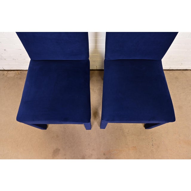 Wood Paul Evans for Directional Modern Parsons Upholstered Dining Chairs, Set of Six For Sale - Image 7 of 10