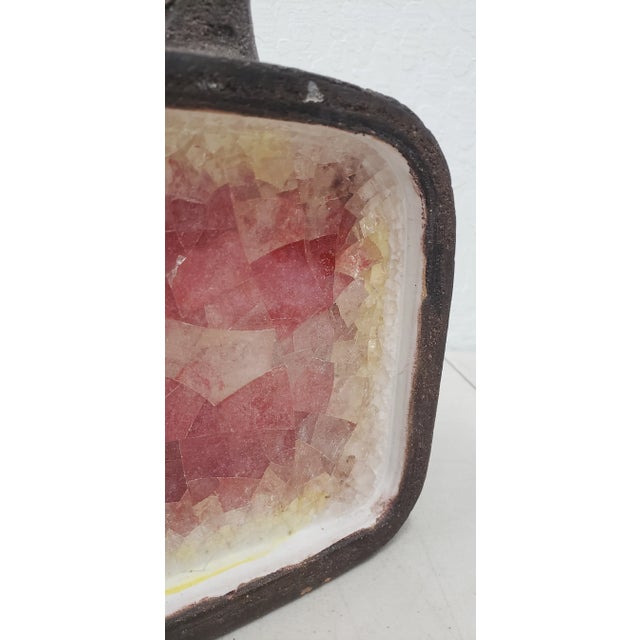 Glass Aldo Londi for Bitossi Ceramic & Fused Glass Pottery Vase C.1950s For Sale - Image 7 of 11