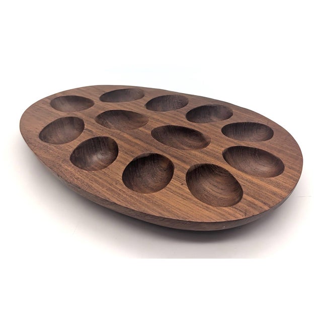 Vintage Teak Wood Deviled Egg Tray For Sale In Miami - Image 6 of 10