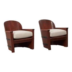 Pair of 1930s Barrel Chairs Attributed to Axel Einar Hjorth