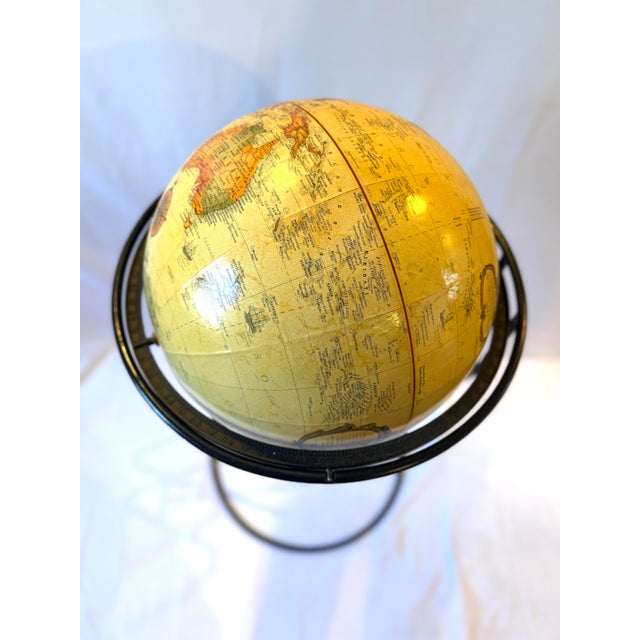 Late 19th Century Late 20th Century Modern Iron Replogle Floor Globe in the Style of Paul McCobb For Sale - Image 5 of 12